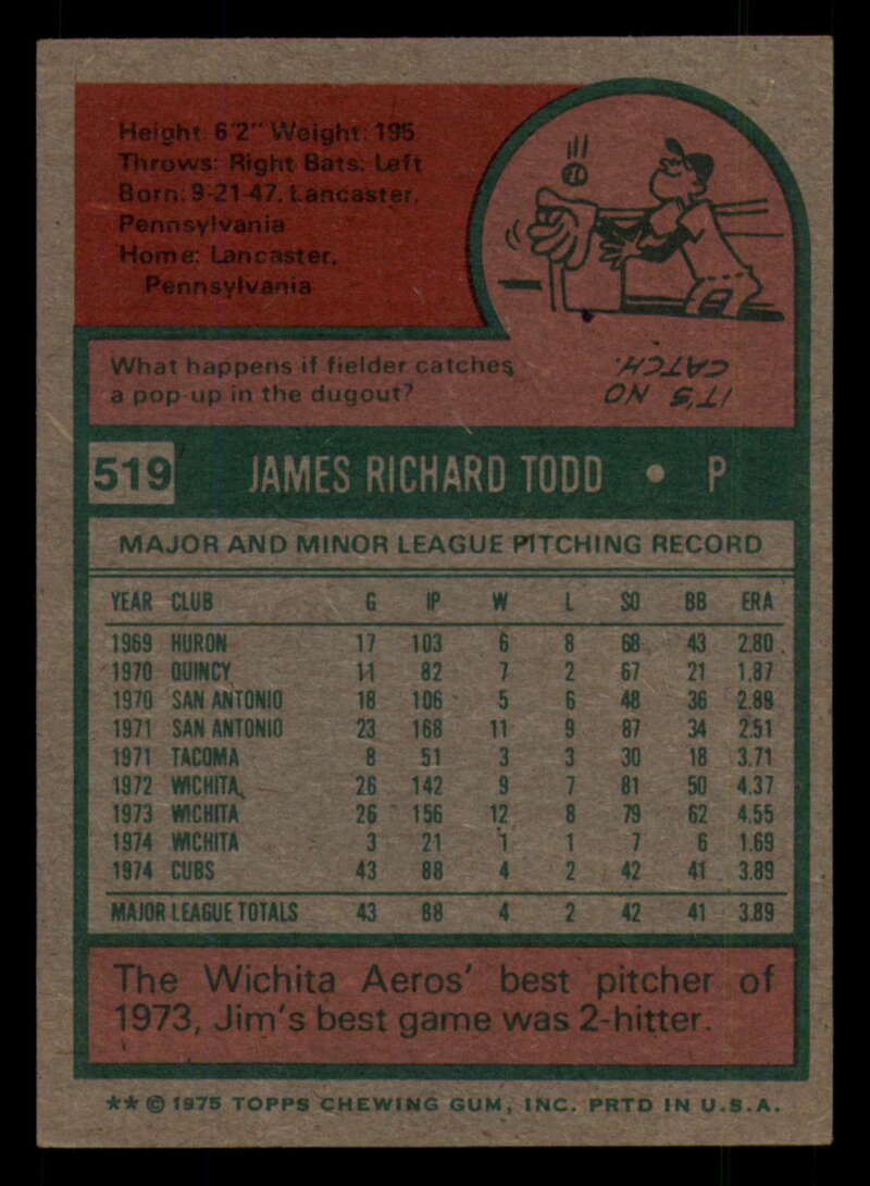 1975 Topps Baseball #516 - #585 - Complete your set - Pick your card - Picture 19 of 489