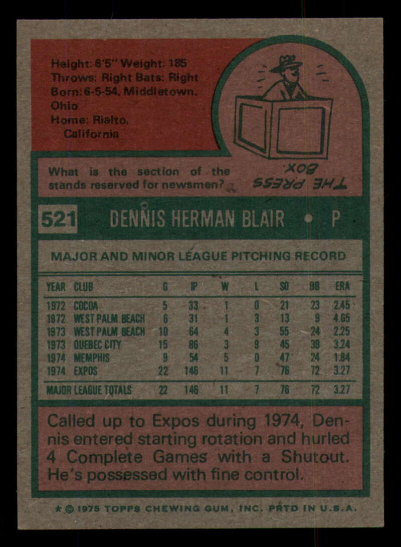 1975 Topps Baseball #516 - #585 - Complete your set - Pick your card - Picture 37 of 489