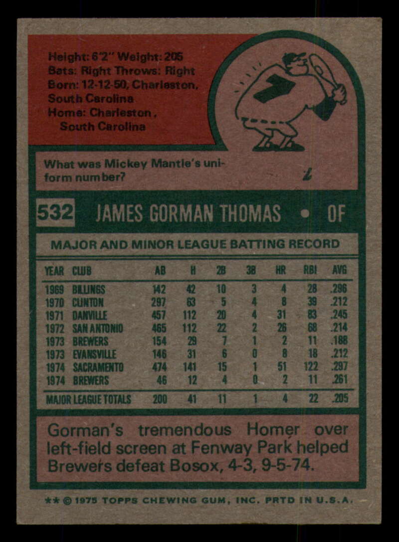 1975 Topps Baseball #516 - #585 - Complete your set - Pick your card - Picture 119 of 489