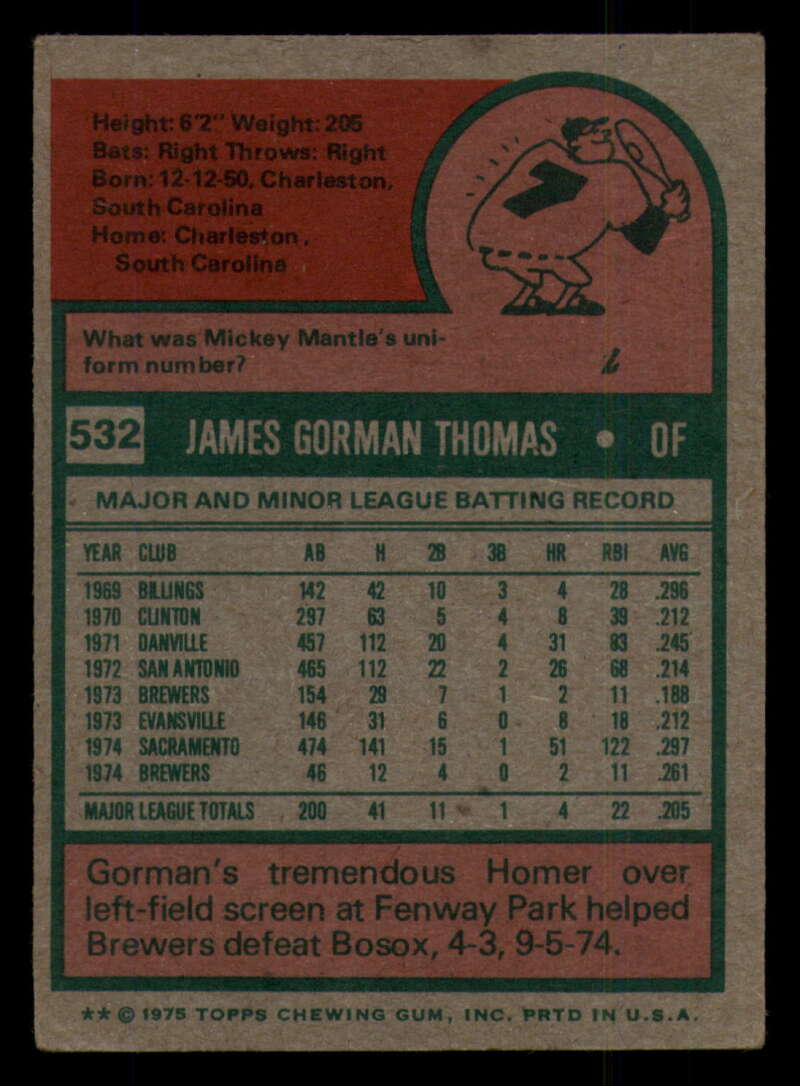 1975 Topps Baseball #516 - #585 - Complete your set - Pick your card - Picture 121 of 489