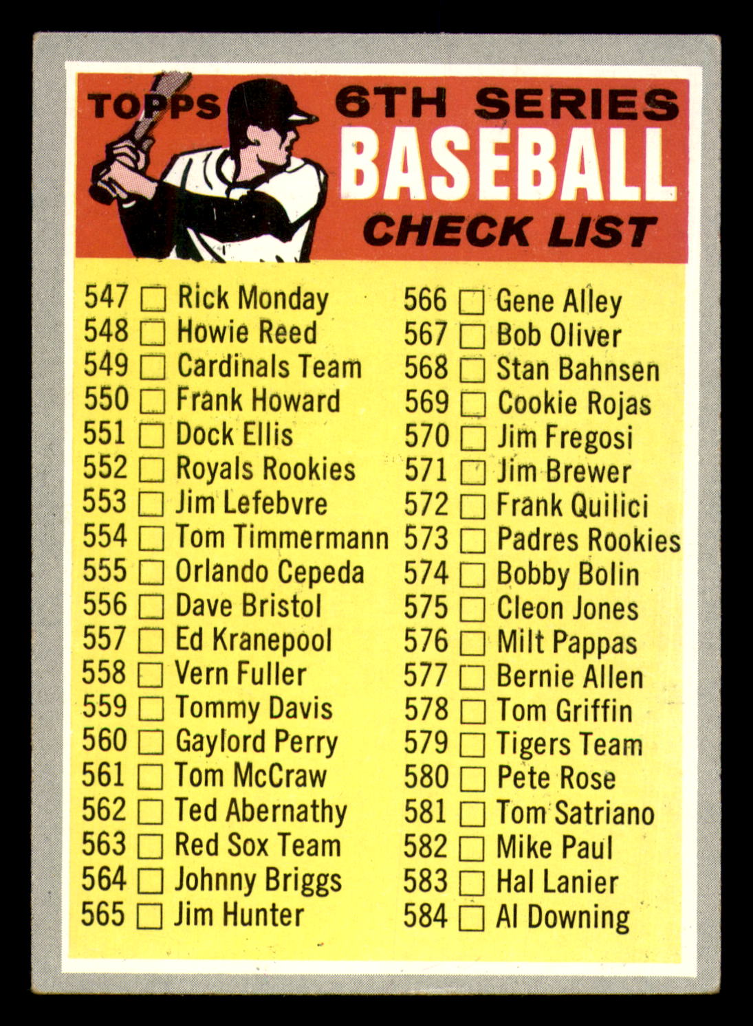 1970 Topps Baseball - #451 to #720 - Complete your set - Pick your card - Picture 150 of 253