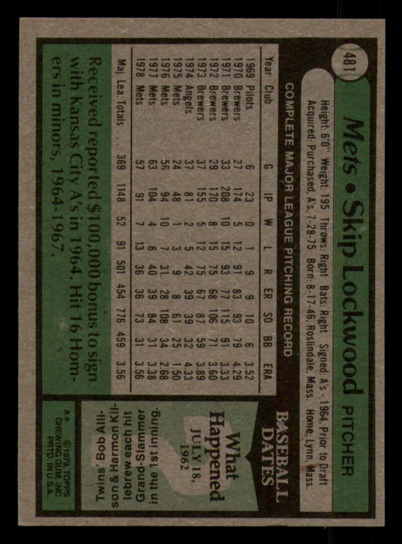 1979 Topps Baseball #451  to  #500 - Complete your set - Pick your card - Picture 309 of 489
