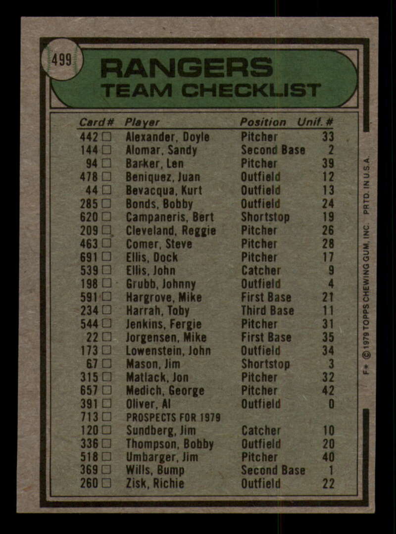 1979 Topps Baseball #451  to  #500 - Complete your set - Pick your card - Picture 487 of 489