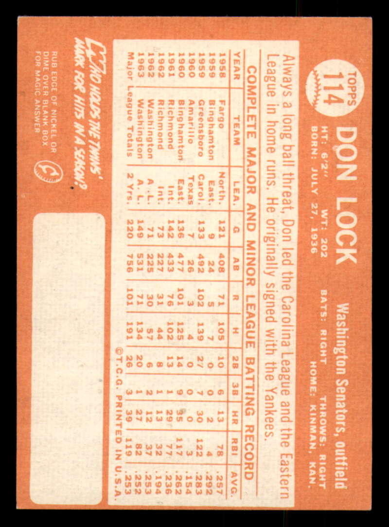 1964 Topps Baseball #3 - #130 - Complete your set - Pick your card - Picture 387 of 465