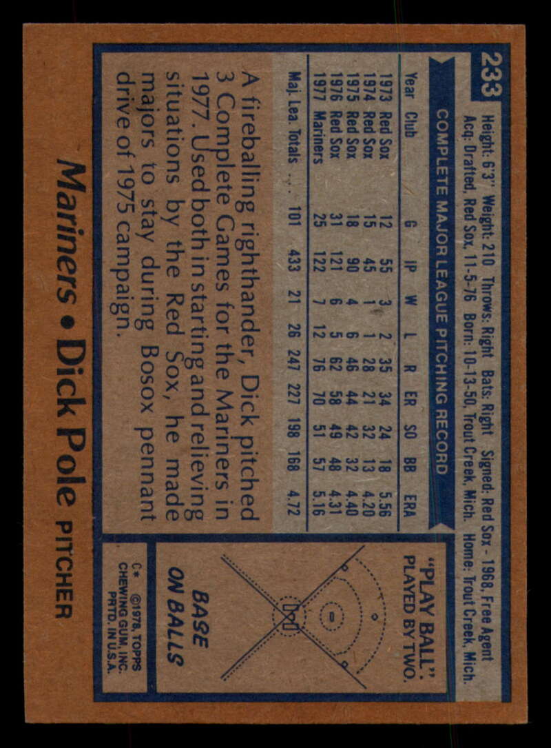 1978 Topps Baseball #216 - #265 - Complete your set - Pick your card - Picture 179 of 497