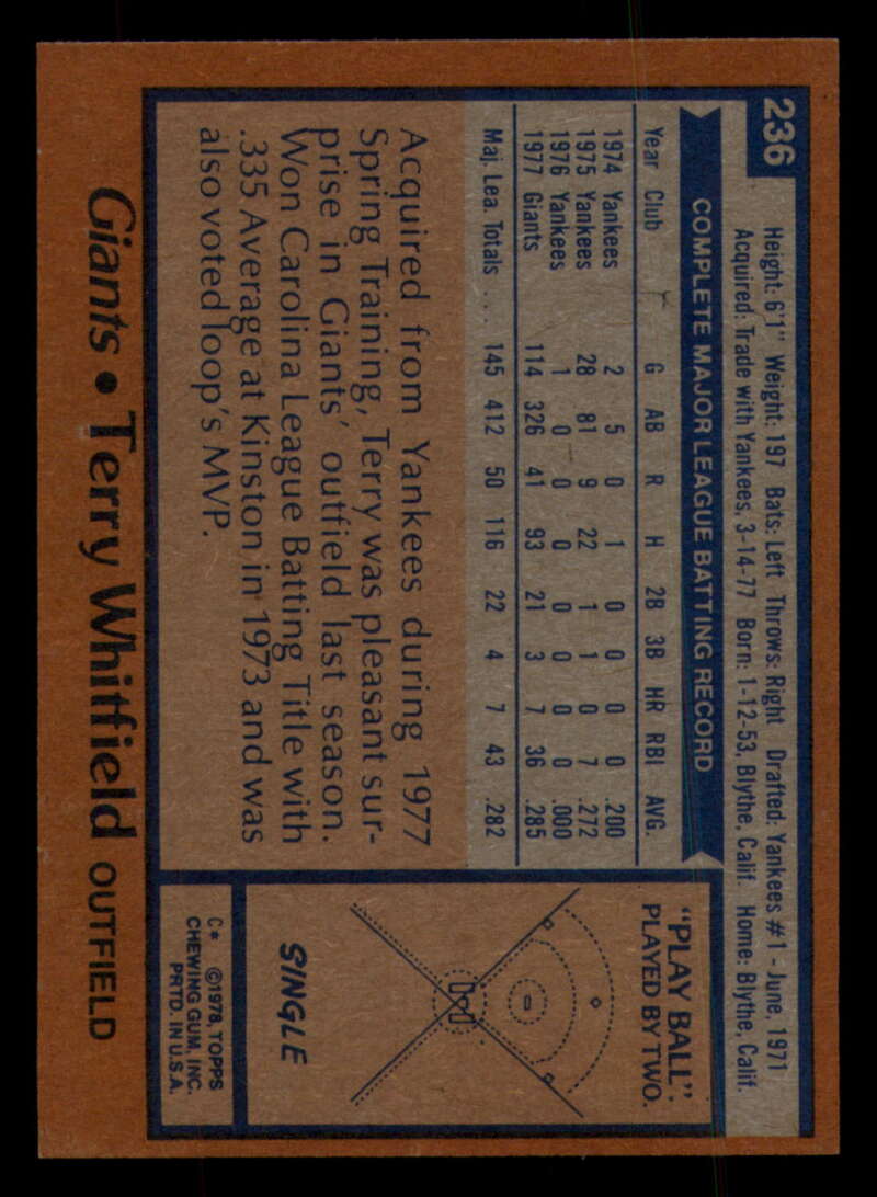 1978 Topps Baseball #216 - #265 - Complete your set - Pick your card - Picture 209 of 497