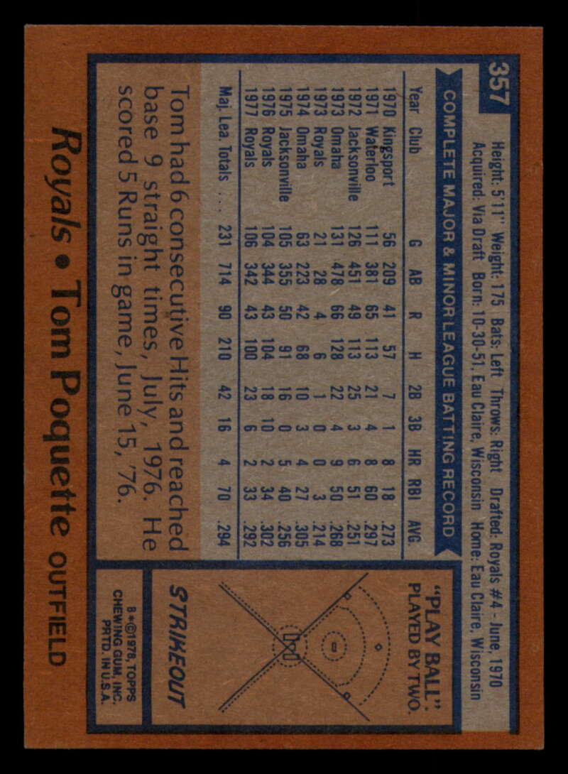 1978 Topps Baseball #316 - #365 - Complete your set - Pick your card - Picture 413 of 491