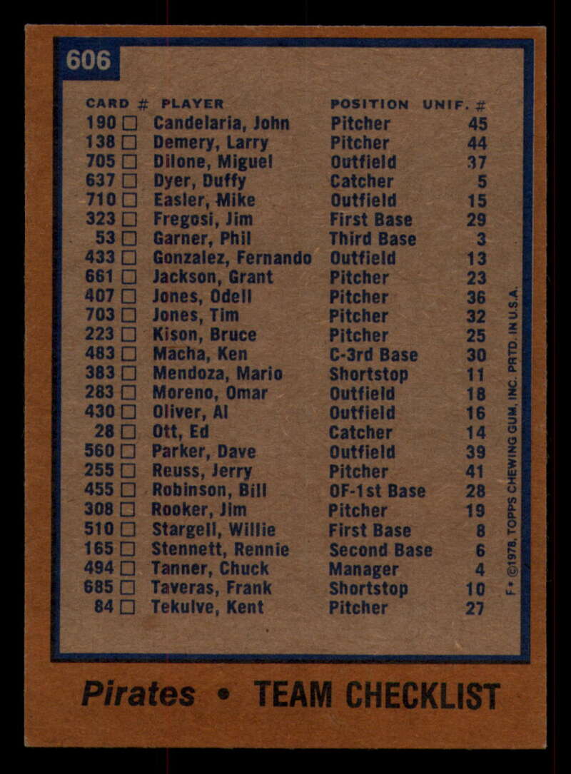 1978 Topps Baseball #571 - #625 - Complete your set - Pick your card - Picture 315 of 499