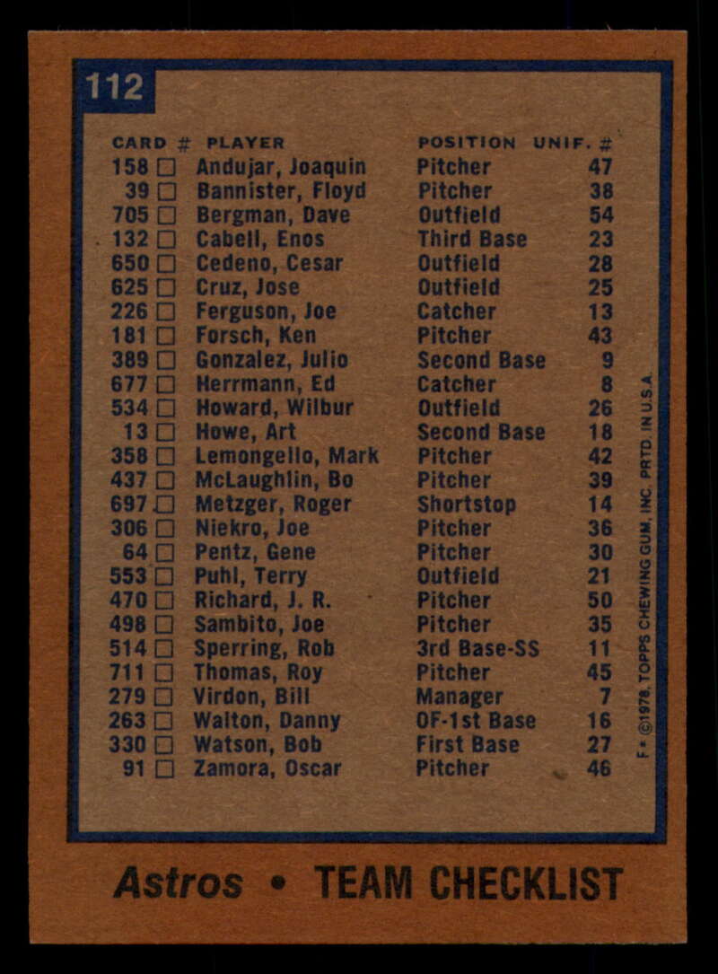 1978 Topps Baseball #111 - #160 - Complete your set - Pick your card - Picture 15 of 489