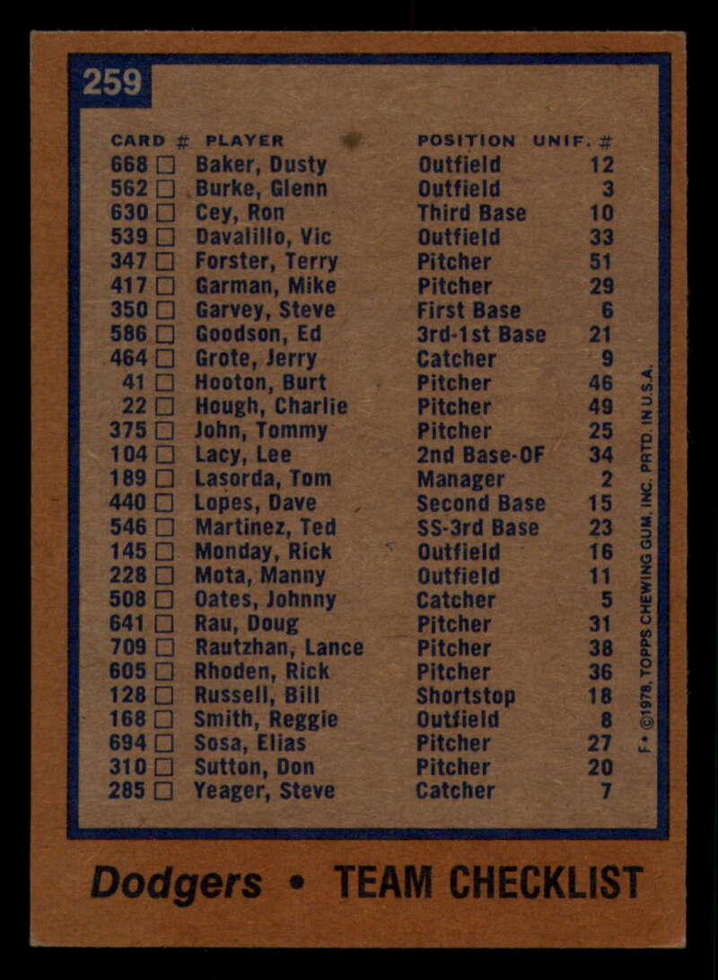 1978 Topps Baseball #216 - #265 - Complete your set - Pick your card - Picture 437 of 497