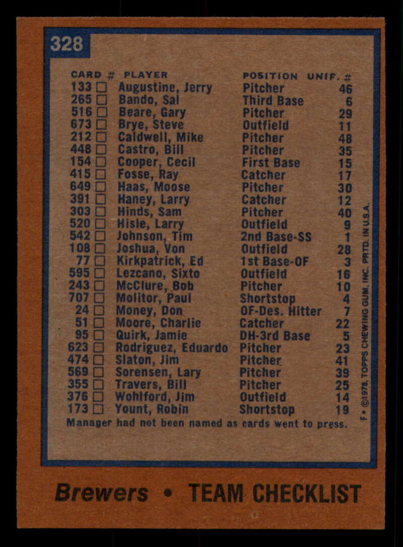 1978 Topps Baseball #316 - #365 - Complete your set - Pick your card - Picture 129 of 491