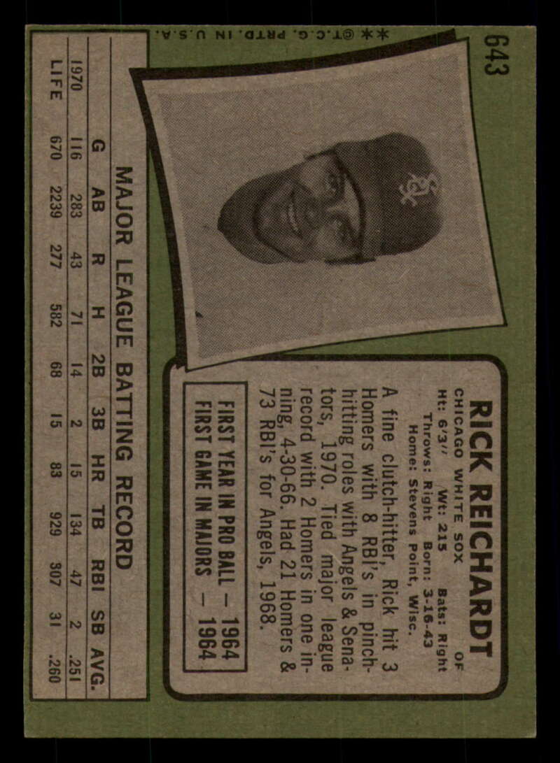 1971 Topps Baseball #621 - #700 - Completa tu conjunto - Elige tu tarjeta - Imagen 87 de 419