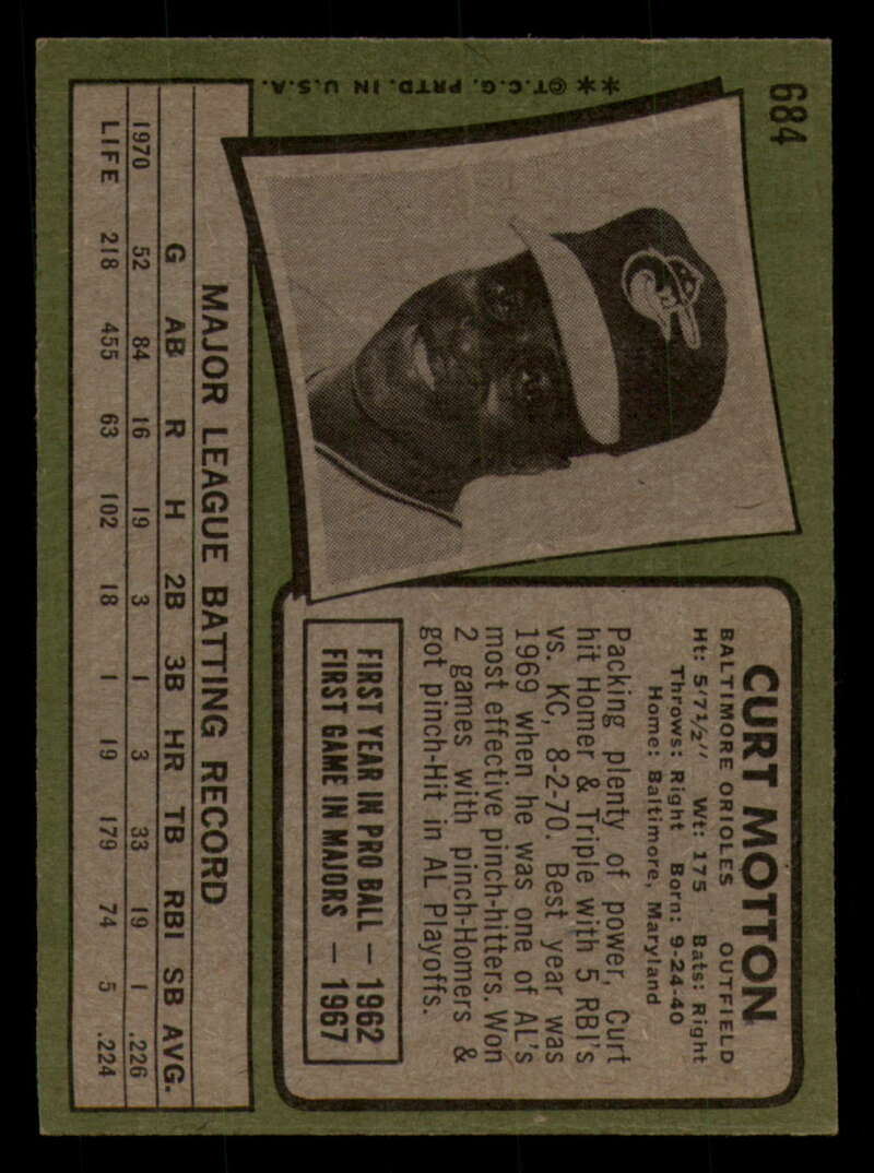 1971 Topps Baseball #621 - #700 - Completa tu conjunto - Elige tu tarjeta - Imagen 313 de 419