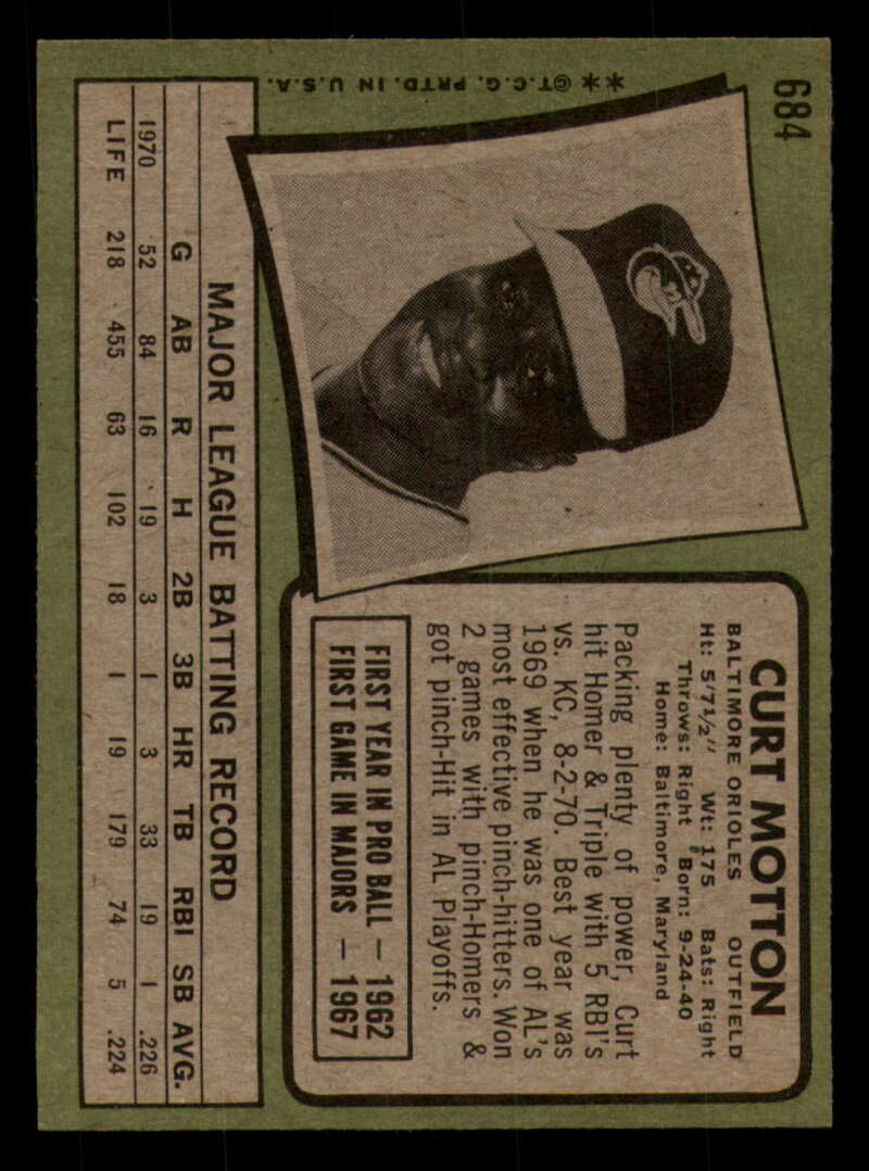 1971 Topps Baseball #621 - #700 - Completa tu conjunto - Elige tu tarjeta - Imagen 315 de 419