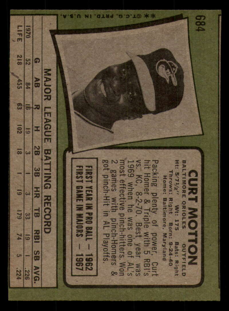 1971 Topps Baseball #621 - #700 - Completa tu conjunto - Elige tu tarjeta - Imagen 317 de 419