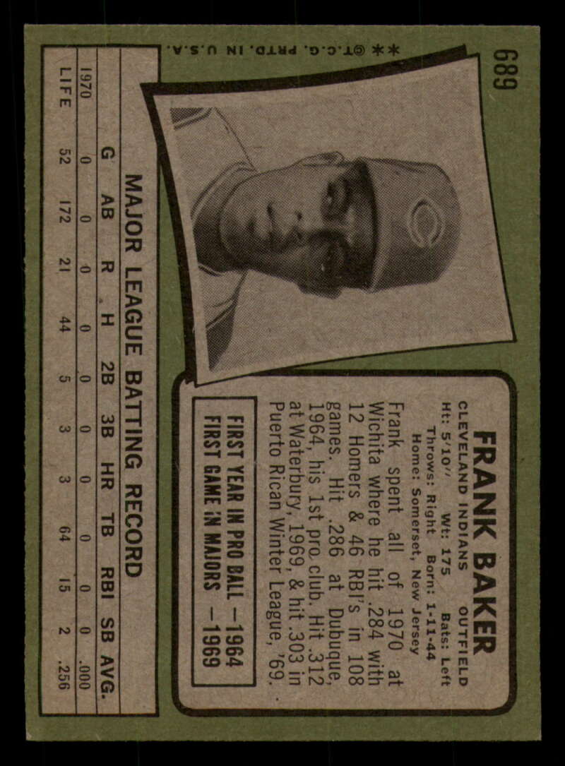 1971 Topps Baseball #621 - #700 - Completa tu conjunto - Elige tu tarjeta - Imagen 337 de 419