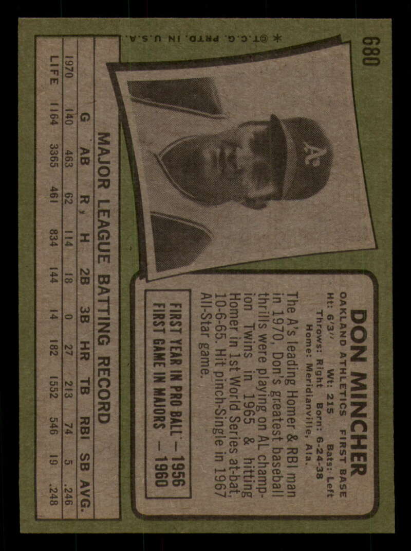 1971 Topps Baseball #621 - #700 - Completa tu conjunto - Elige tu tarjeta - Imagen 283 de 419