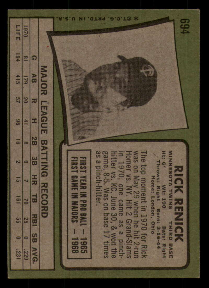 1971 Topps Baseball #621 - #700 - Completa tu conjunto - Elige tu tarjeta - Imagen 377 de 419