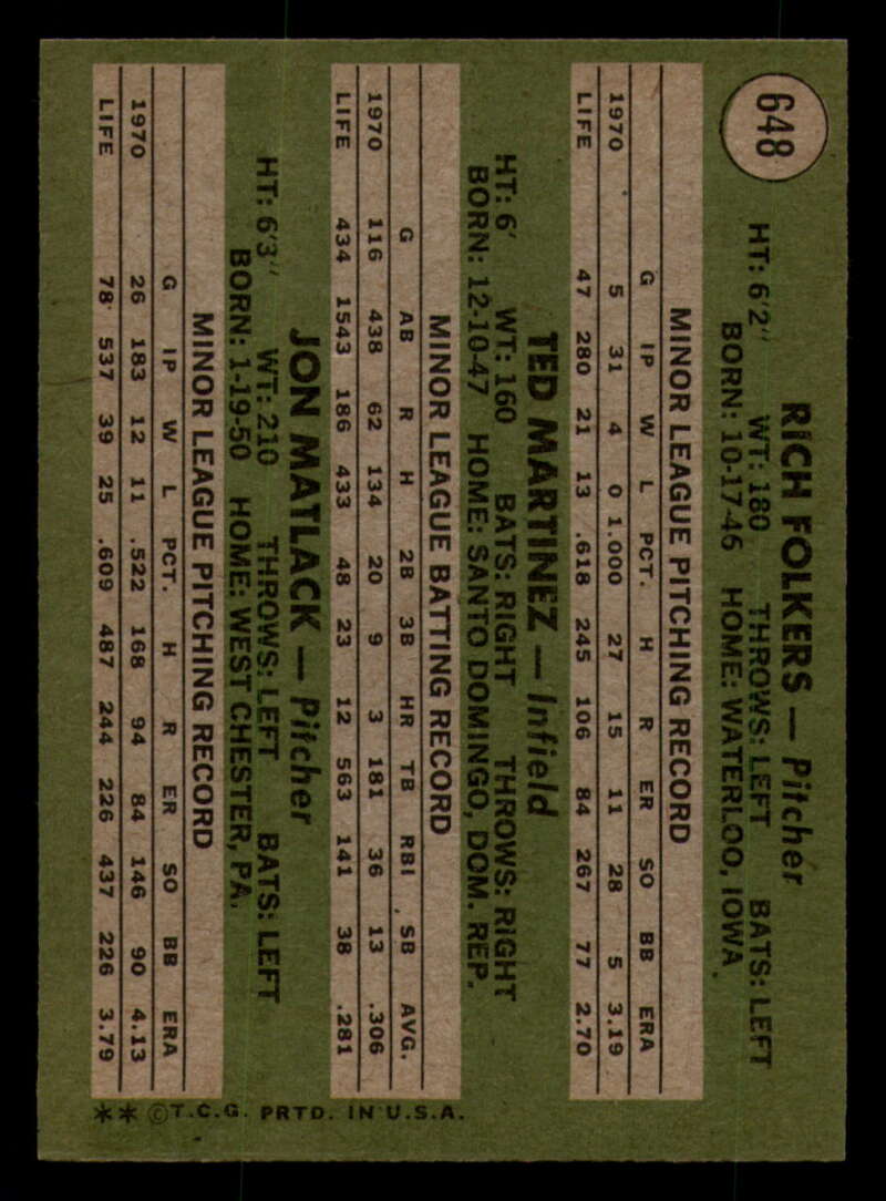 1971 Topps Baseball #621 - #700 - Completa tu conjunto - Elige tu tarjeta - Imagen 107 de 419