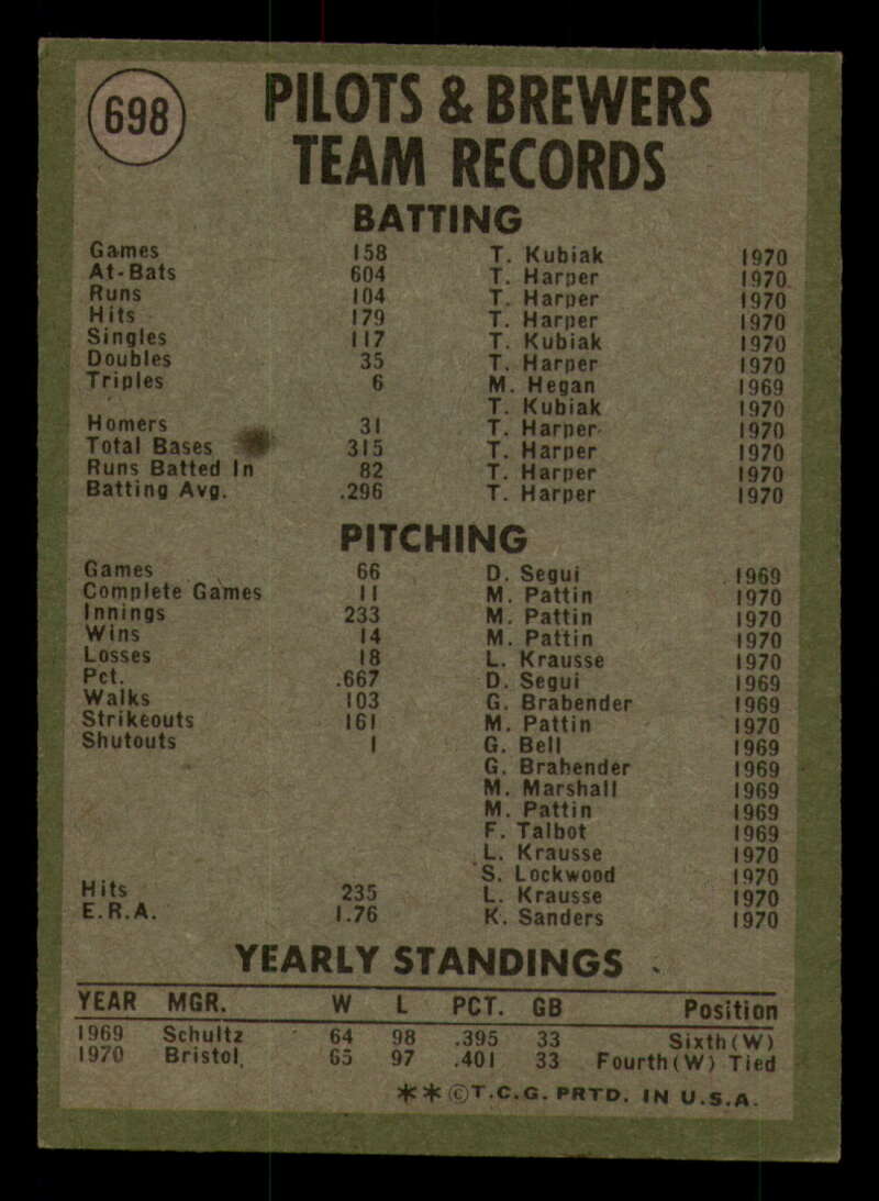 1971 Topps Baseball #621 - #700 - Completa tu conjunto - Elige tu tarjeta - Imagen 403 de 419