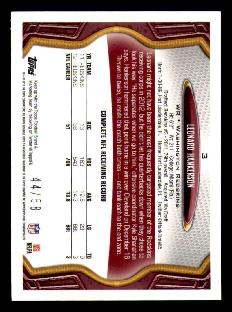 2013 Topps Mini Gold Football #ed/58 - Set Break - Front and Back Scans # 1-220 - Picture 8 of 486