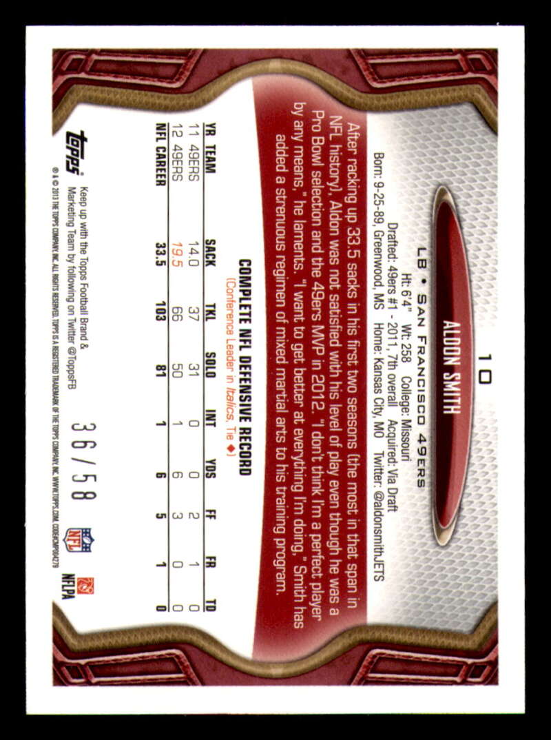 2013 Topps Mini Gold Football #ed/58 - Set Break - Front and Back Scans # 1-220 - Picture 23 of 486