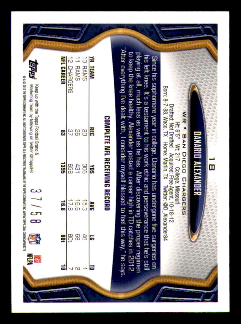 2013 Topps Mini Gold Football #ed/58 - Set Break - Front and Back Scans # 1-220 - Picture 47 of 486