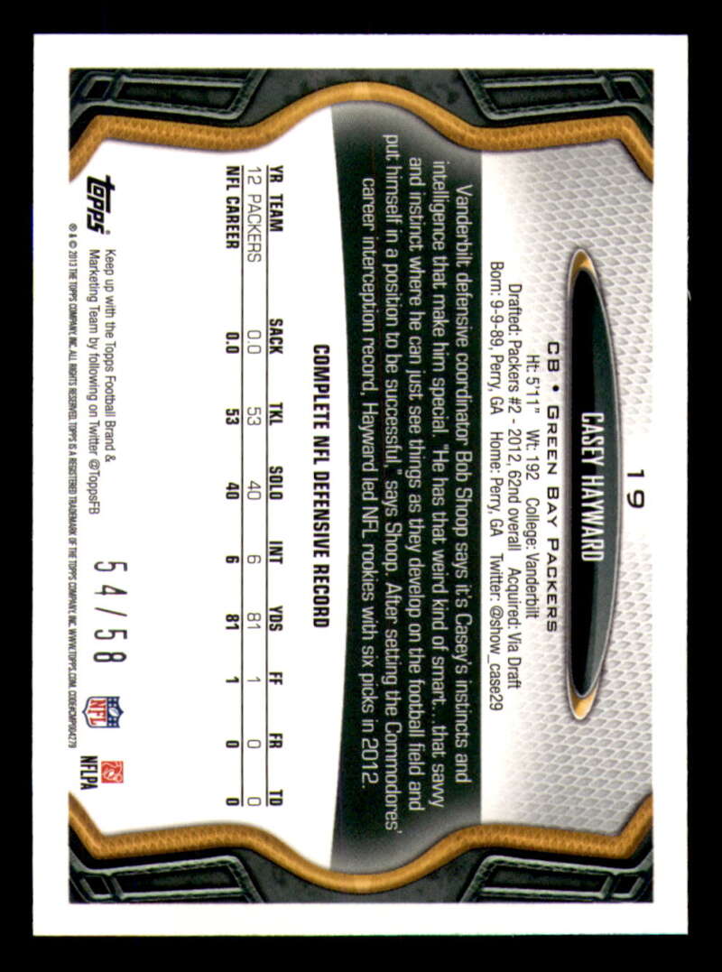 2013 Topps Mini Gold Football #ed/58 - Set Break - Front and Back Scans # 1-220 - Picture 50 of 486