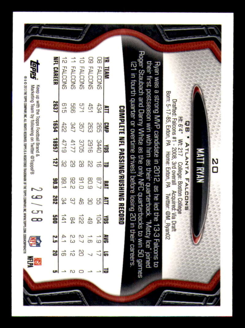 2013 Topps Mini Gold Football #ed/58 - Set Break - Front and Back Scans # 1-220 - Picture 53 of 486