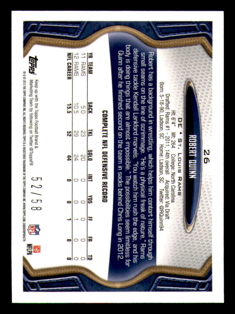 2013 Topps Mini Gold Football #ed/58 - Set Break - Front and Back Scans # 1-220 - Picture 68 of 486