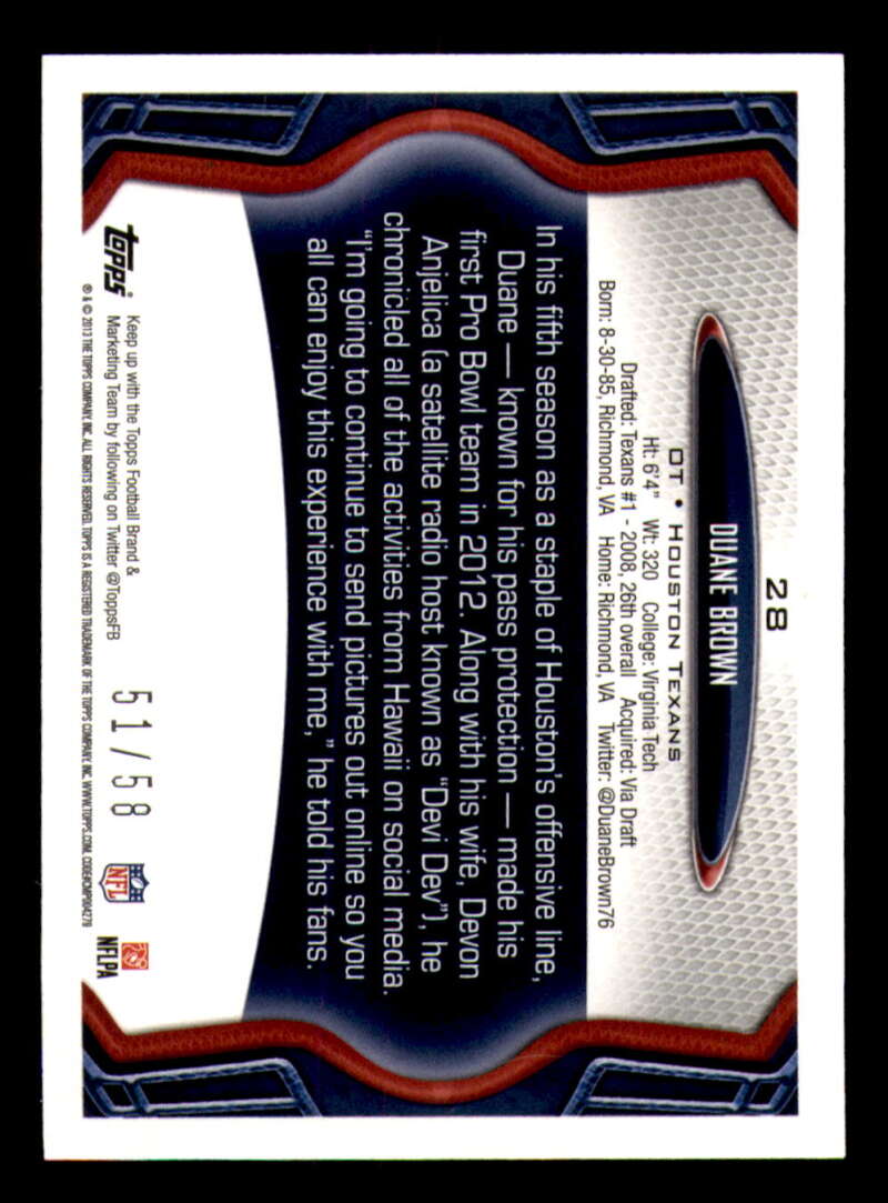 2013 Topps Mini Gold Football #ed/58 - Set Break - Front and Back Scans # 1-220 - Picture 74 of 486