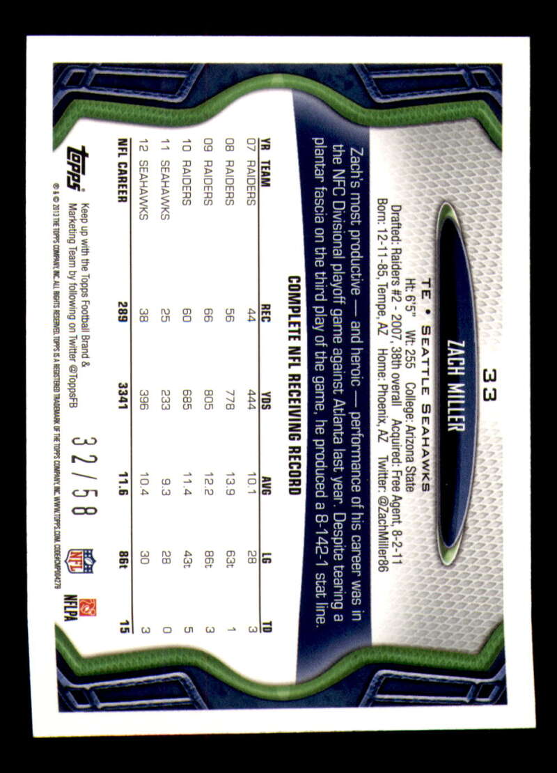 2013 Topps Mini Gold Football #ed/58 - Set Break - Front and Back Scans # 1-220 - Picture 80 of 486