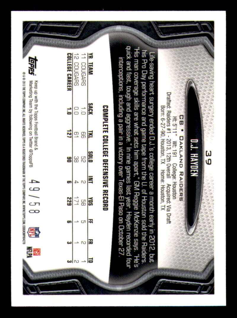 2013 Topps Mini Gold Football #ed/58 - Set Break - Front and Back Scans # 1-220 - Picture 95 of 486