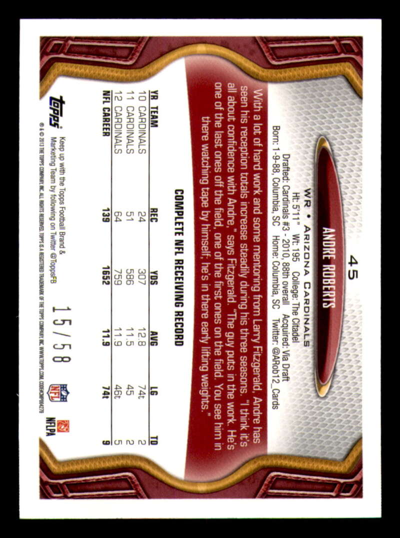 2013 Topps Mini Gold Football #ed/58 - Set Break - Front and Back Scans # 1-220 - Picture 113 of 486