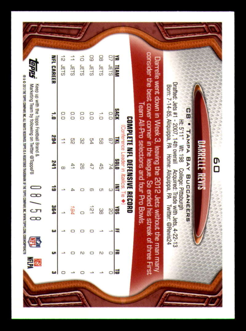 2013 Topps Mini Gold Football #ed/58 - Set Break - Front and Back Scans # 1-220 - Picture 146 of 486