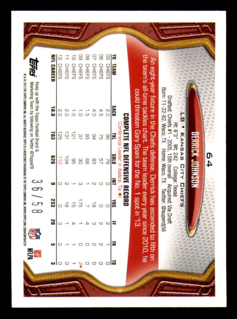2013 Topps Mini Gold Football #ed/58 - Set Break - Front and Back Scans # 1-220 - Picture 158 of 486