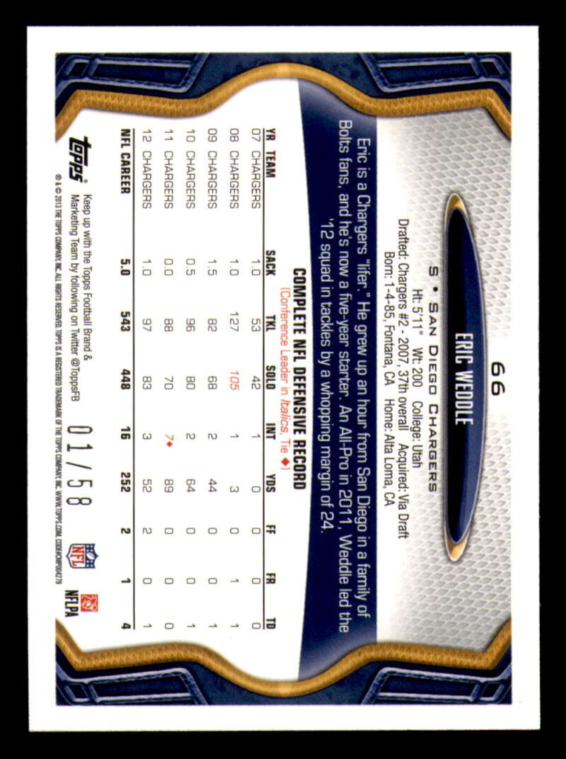 2013 Topps Mini Gold Football #ed/58 - Set Break - Front and Back Scans # 1-220 - Picture 161 of 486