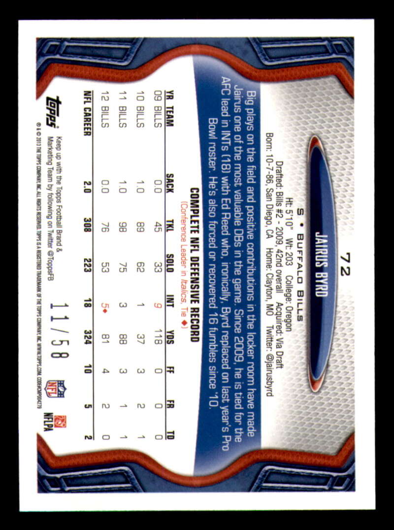 2013 Topps Mini Gold Football #ed/58 - Set Break - Front and Back Scans # 1-220 - Picture 176 of 486