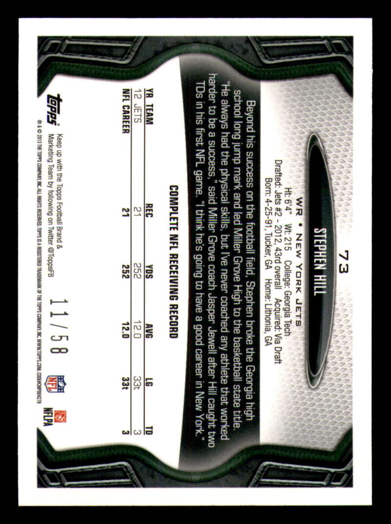 2013 Topps Mini Gold Football #ed/58 - Set Break - Front and Back Scans # 1-220 - Picture 179 of 486