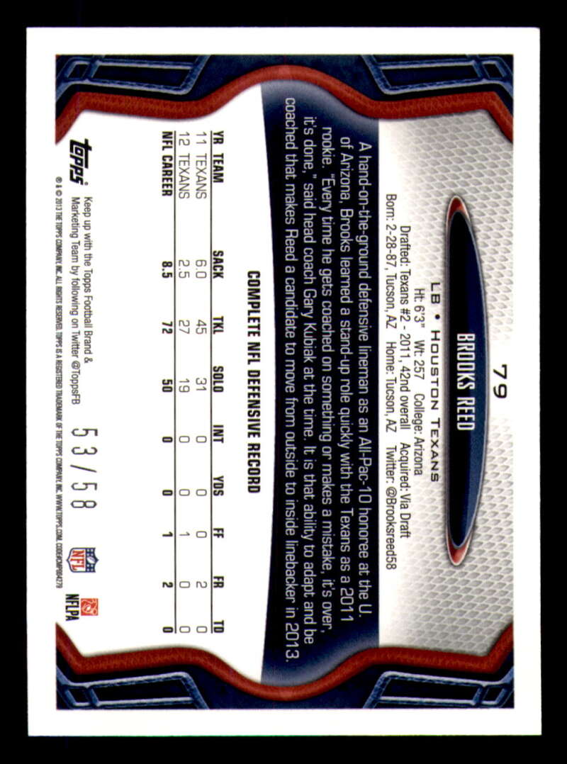 2013 Topps Mini Gold Football #ed/58 - Set Break - Front and Back Scans # 1-220 - Picture 191 of 486