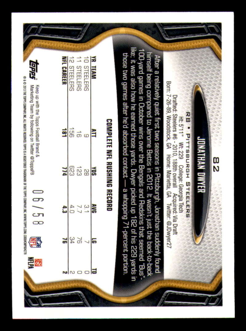2013 Topps Mini Gold Football #ed/58 - Set Break - Front and Back Scans # 1-220 - Picture 200 of 486