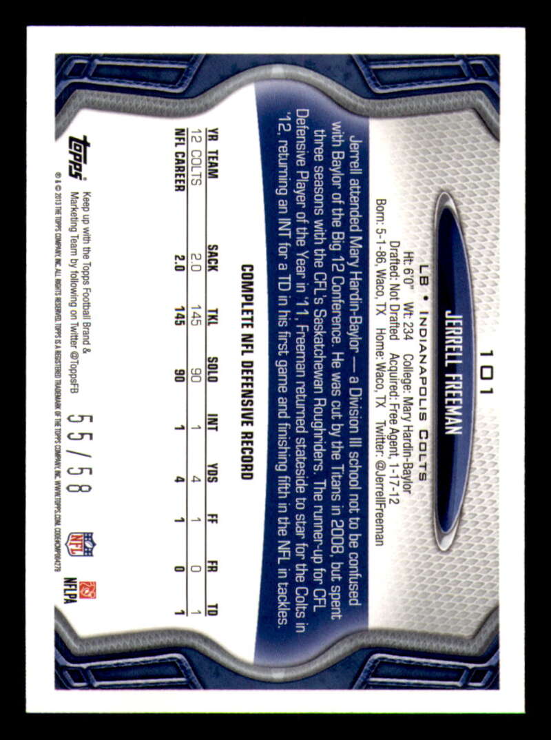 2013 Topps Mini Gold Football #ed/58 - Set Break - Front and Back Scans # 1-220 - Picture 233 of 486