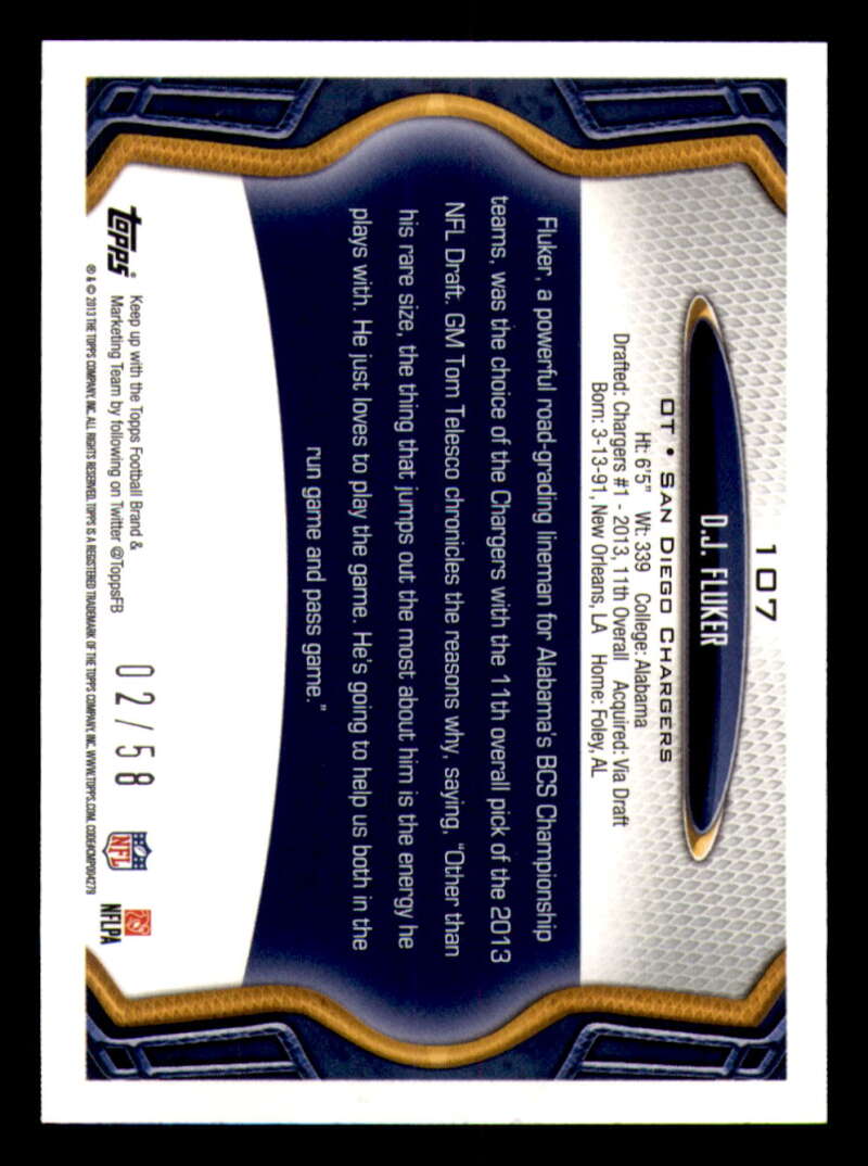 2013 Topps Mini Gold Football #ed/58 - Set Break - Front and Back Scans # 1-220 - Picture 242 of 486