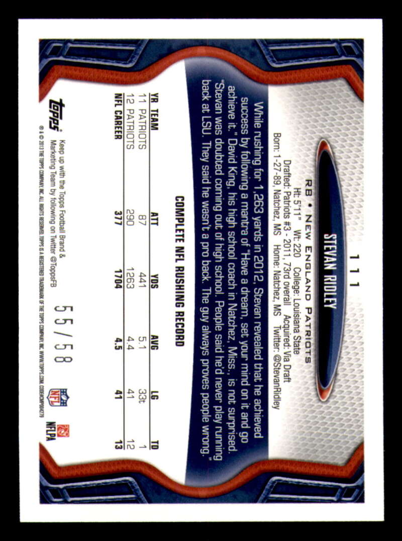 2013 Topps Mini Gold Football #ed/58 - Set Break - Front and Back Scans # 1-220 - Picture 254 of 486