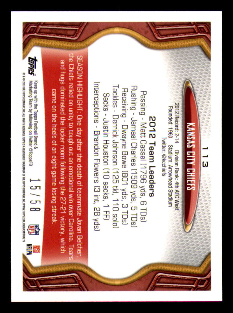 2013 Topps Mini Gold Football #ed/58 - Set Break - Front and Back Scans # 1-220 - Picture 260 of 486