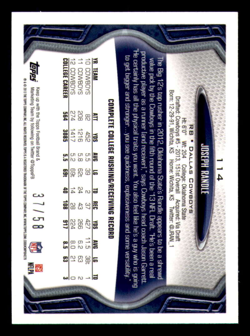 2013 Topps Mini Gold Football #ed/58 - Set Break - Front and Back Scans # 1-220 - Picture 263 of 486