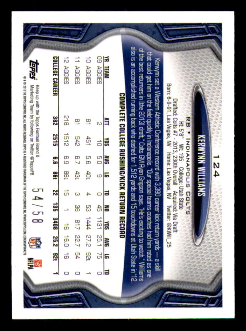 2013 Topps Mini Gold Football #ed/58 - Set Break - Front and Back Scans # 1-220 - Picture 284 of 486