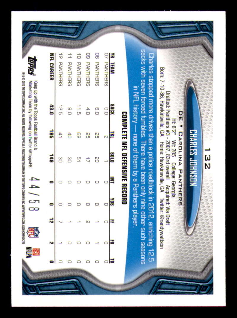 2013 Topps Mini Gold Football #ed/58 - Set Break - Front and Back Scans # 1-220 - Picture 299 of 486