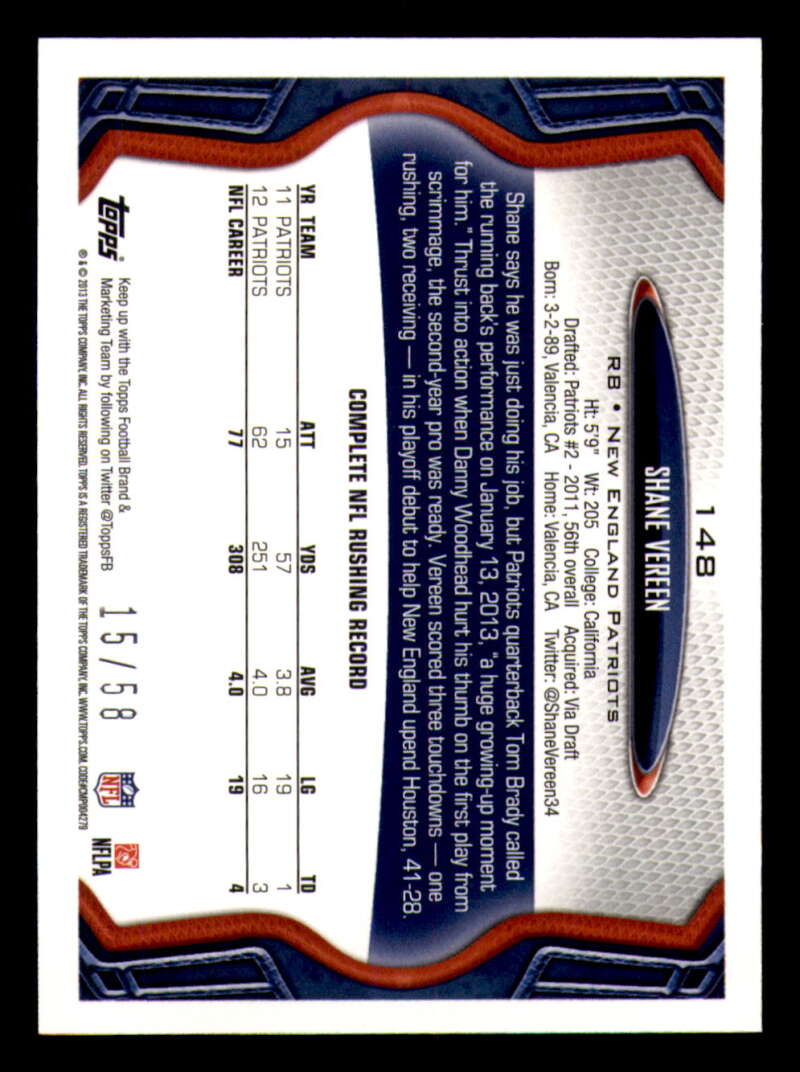 2013 Topps Mini Gold Football #ed/58 - Set Break - Front and Back Scans # 1-220 - Picture 329 of 486