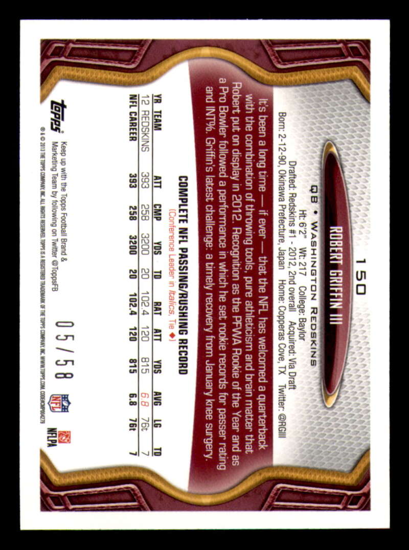 2013 Topps Mini Gold Football #ed/58 - Set Break - Front and Back Scans # 1-220 - Picture 335 of 486